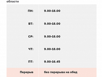 График работы операционного зала Межрайонной ИФНС России №7 по Волгоградской области